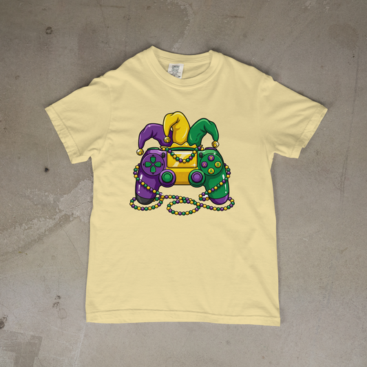 Mardi Gras Gamer Game Controller T-Shirt