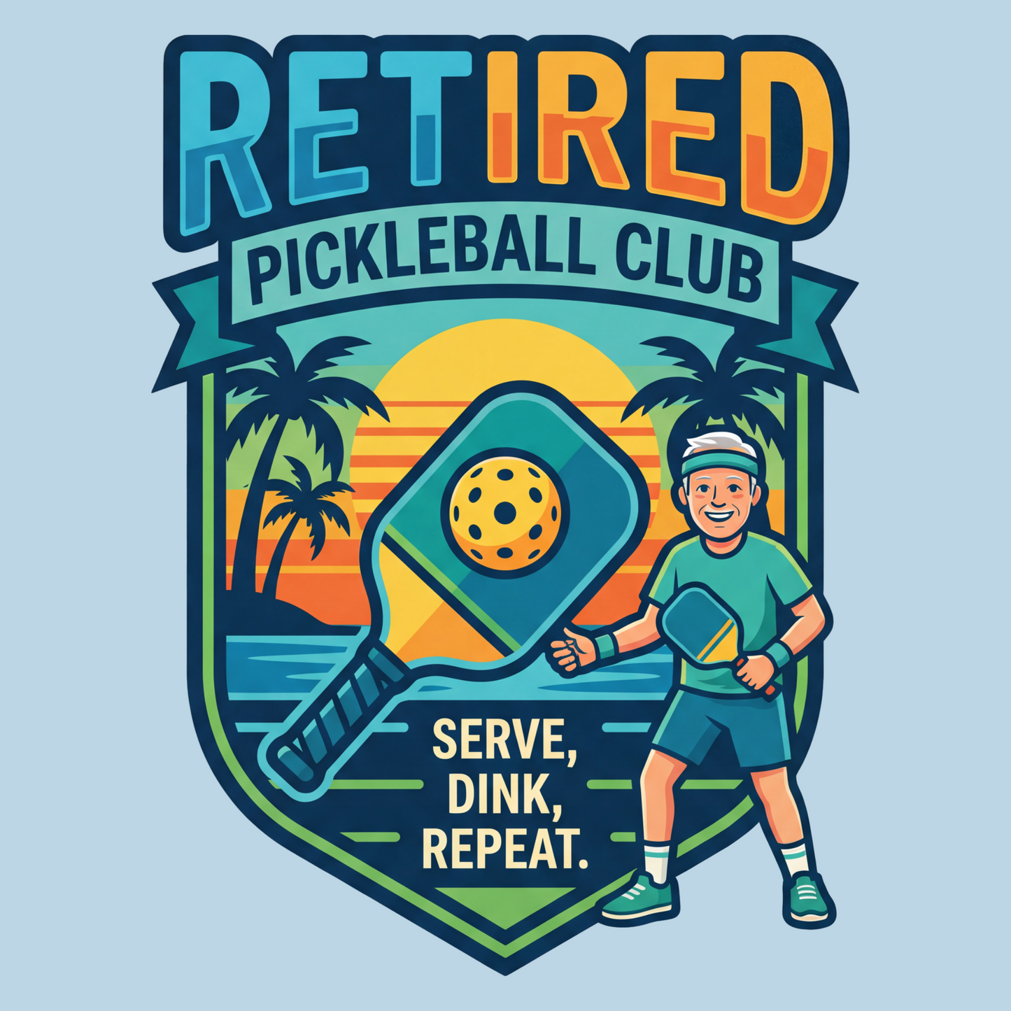Retired Pickleball Club. Mens T-Shirt