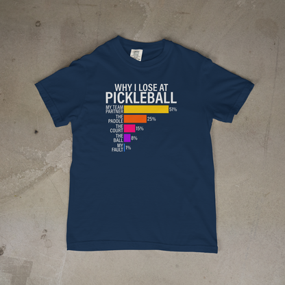 Why I Lose At Pickleball T-Shirt
