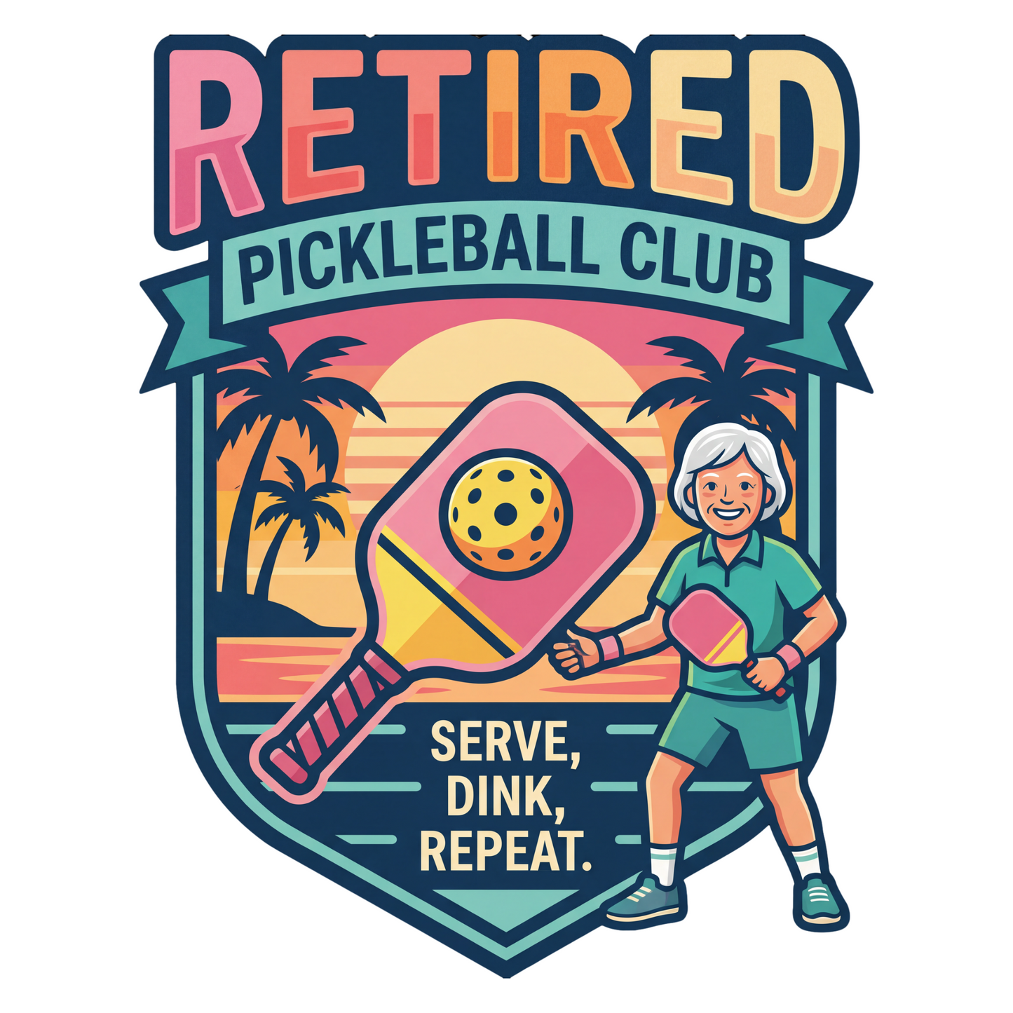 Retired Pickleball Club Ladies T-Shirt