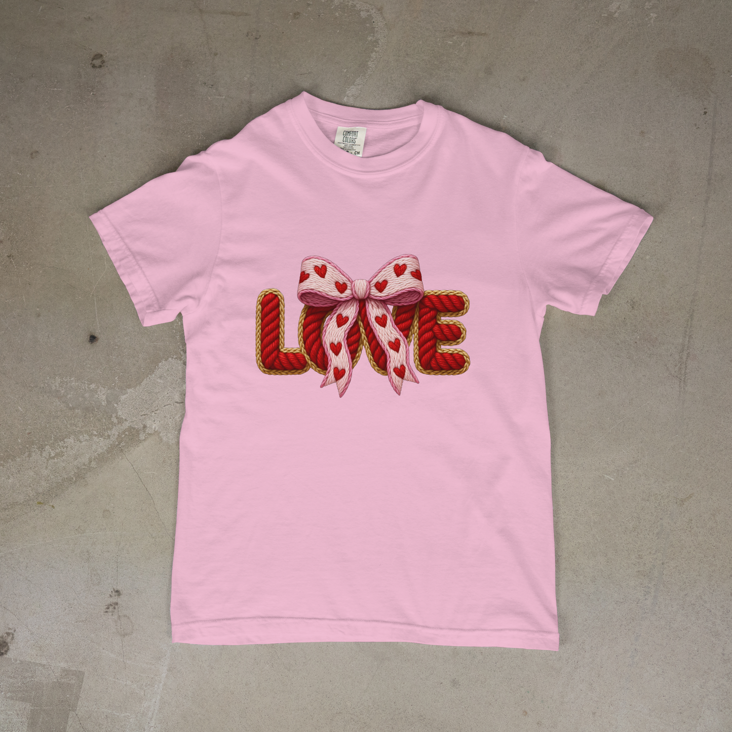 Faux Yarn LOVE Valentine's Day T-Shirt