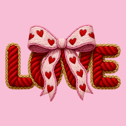 Faux Yarn LOVE Valentine's Day T-Shirt