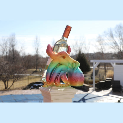 Colorful Rainbow Octopus Wine Holder
